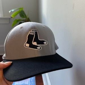 Grey boston red sox hat